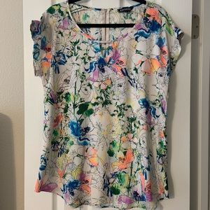 Express Floral Gramercy Top Size L
